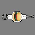 4mm Clip & Key Ring W/ Colorized Hamburger Key Tag